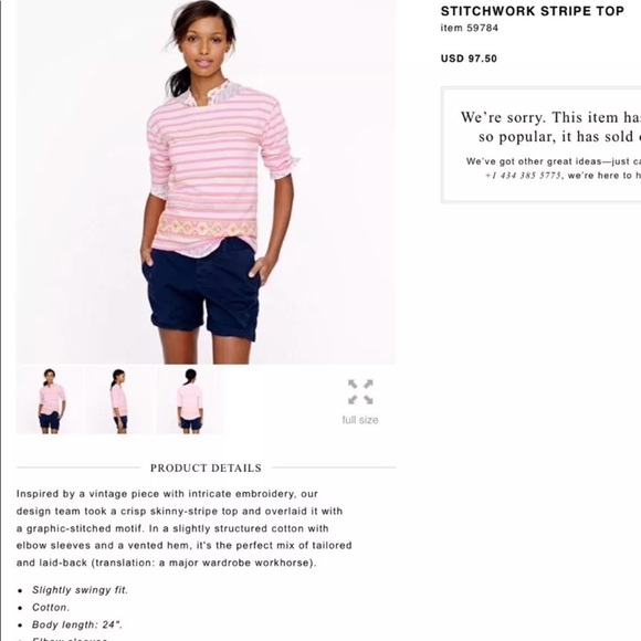 J. CREW Embroidered Stitchwork Striped Top Tee Shirt Blouse Neon Pink Orange - Picture 8 of 9